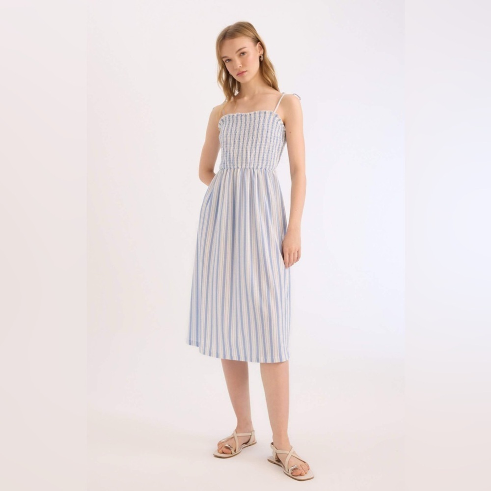 Striped Blue and White Women's Dress